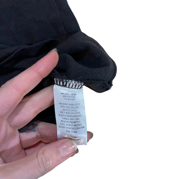 Junk Food Disney Women’s Black Embroidered Believe Short Sleeve Sleep T-Shirt - Picture 5 of 6